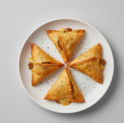 Cheesy Meat Samosa 
